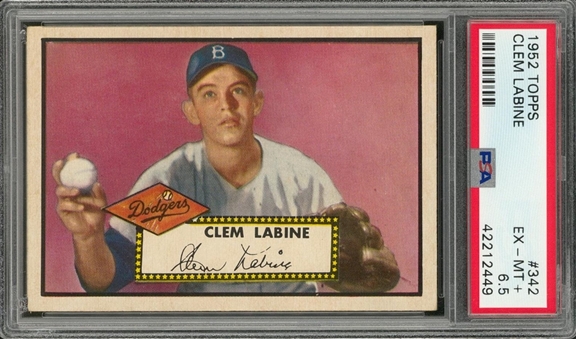 1952 Topps #342 Clem Labine Rookie Card – PSA EX-MT+ 6.5